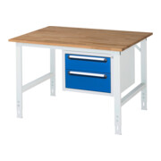 Rau Arbeitstisch Tom banco da lavoro regolabile in altezza KM03, L1250xP1000xA910-1230mm, piano B-25mm