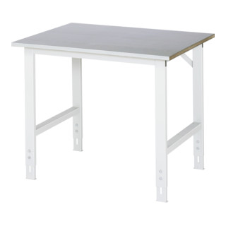 Rau Arbeitstisch Tom, stufenlos manuell höhenverstellbar zwischen 760 - 1080 mm, Arbeitsplatte Stahlblech