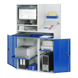 Rau Armoire informatique 67T avec boîtier moniteur T520mm, L1100xP520xH1770mm