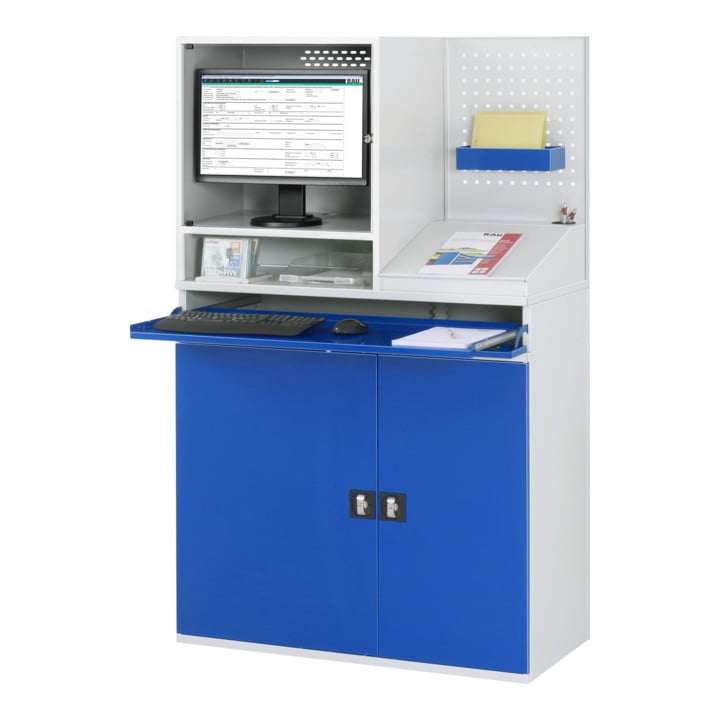 Rau Armoire informatique 67T avec boîtier moniteur T520mm, L1100xP520xH1770mm