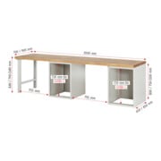 Rau banco da lavoro  7517A8, L3000xP700xH890mm, 14x cassetti TA-4