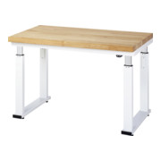 Rau Tavolo da lavoro ausiliario 600, regolazione elettrica altezza, piano in legno massello di faggio