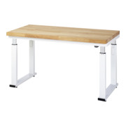 Rau Tavolo da lavoro ausiliario 600, regolazione elettrica altezza, piano in legno massello di faggio