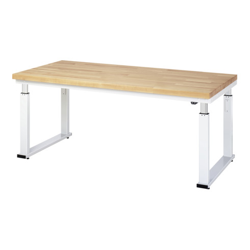 Rau Banco da lavoro ausiliario 600, regolazione elettrica altezza, piano in legno massello di faggio, 2000mmx900mm