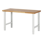 Rau Banco da lavoro con altezza regolabile e piano massiccio, 1500x700x790-1140mm