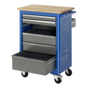 Rau Banco da lavoro mobile, piano in faggio con 6 cassetti-4