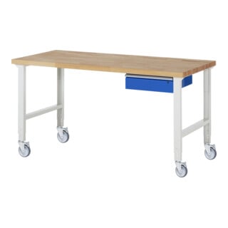 Rau Banco da lavoro mobile regolabile in altezza 7001A1, L2000xP900xA950-1000mm