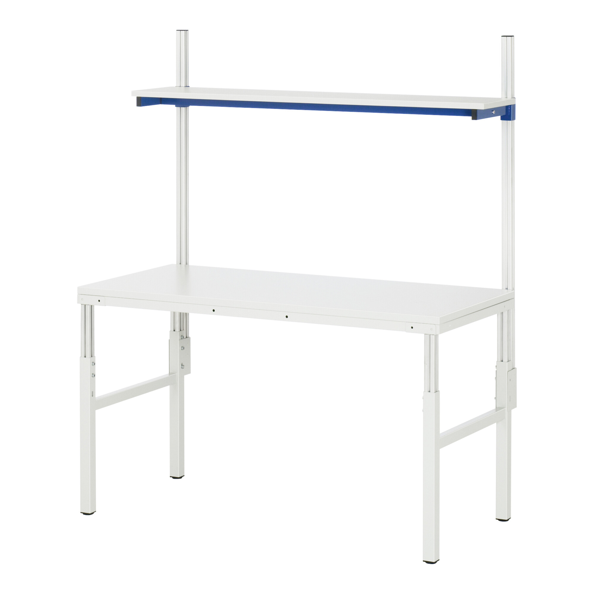 Rau Basistisch Etagenbord, B1500xT700xH650-1000/H2040mm, EGB-Melamin-Platte 28mm