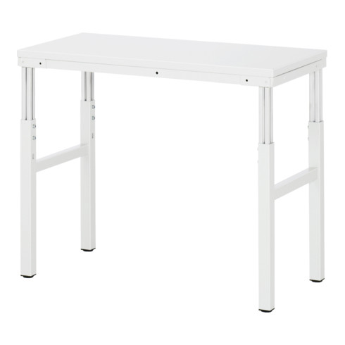 Rau Basistisch Serie E, B1000xT500xH650-1000mm, höhenverstellbar, EGB-Melamin-Platte 28mm