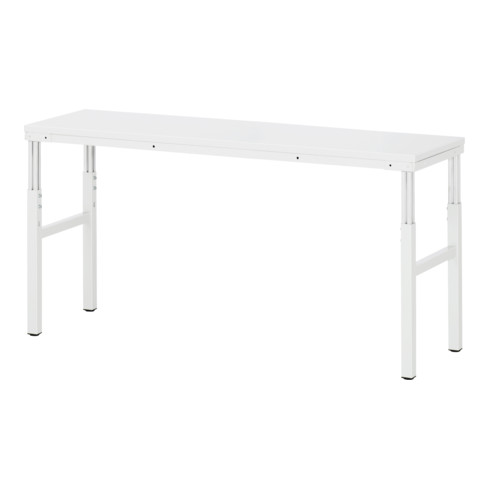 Rau Basistisch Serie E, B1800xT500xH650-1000mm, höhenverstellbar, EGB-Melamin-Platte 28mm