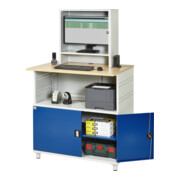 Rau Bureau informatique 1022 avec boîtier moniteur P300mm, L1100xP790xH1840mm-4