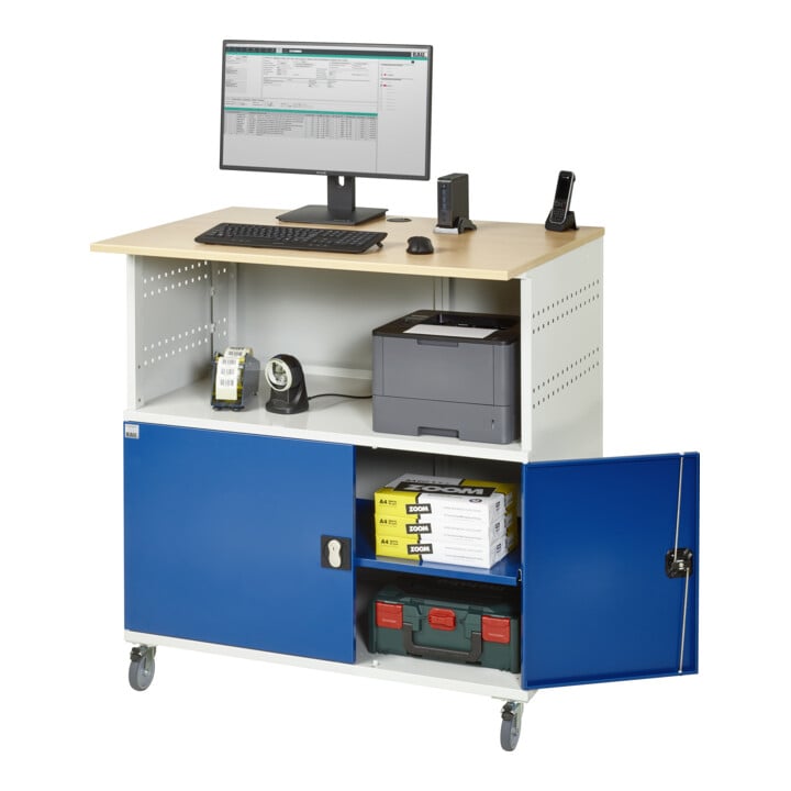 Rau Bureau informatique 1022, L1100xP790xH1180mm, mobile
