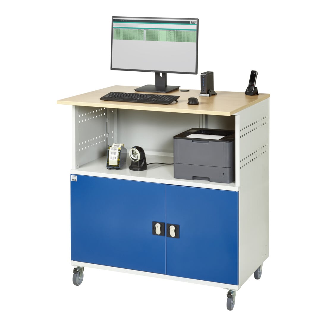 Rau Bureau informatique 1022, L1100xP790xH1180mm, mobile