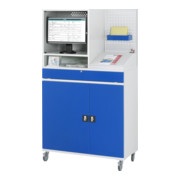 Rau Computer-Schrank 67T mit Monitorgehäuse T520mm, B1100xT520xH1895mm, mobil-4