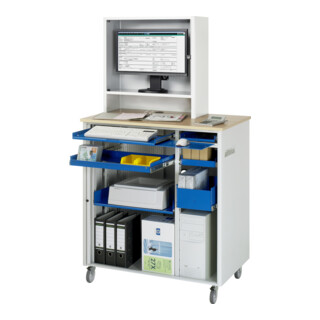 Rau Computer-Station mit Monitorengehäuse mobil BxTxH 1030x660x1810mm