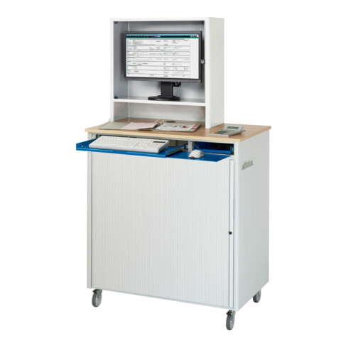 Rau Computer-Station mit Monitorengehäuse mobil BxTxH 1030x660x1810mm