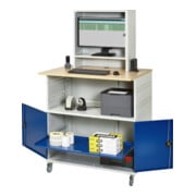 Rau Computer-Tisch 1022 mit Monitorgehäuse T300mm, B1100xT790xH1890mm, mobil