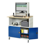 Rau Computer-Tisch 1022 mit Monitorgehäuse T300mm, B1100xT790xH1890mm, mobil-4