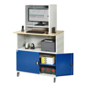 Rau Computer-Tisch 1022 mit Monitorgehäuse T550 mm, B1100xT790xH1890mm, mobil-3