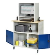 Rau Computer-Tisch 1023 mit Monitorgehäuse T550mm, B1100xT790xH1890mm, mobil