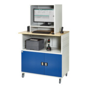 Rau Computer-Tisch 1023 mit Monitorgehäuse T550mm, B1100xT790xH1890mm, mobil-2