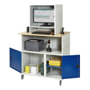 Rau Computer-Tisch 1023 mit Monitorgehäuse T550mm, B1100xT790xH1890mm, mobil-2