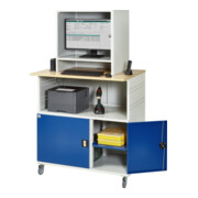 Rau Computer-Tisch 1023 mit Monitorgehäuse T550mm, B1100xT790xH1890mm, mobil-4