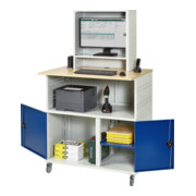 Rau Computer-Tisch mit Monitorengehäuse mobil BxTxH 1100x800x1100/1810mm-2