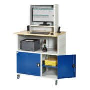 Rau Computer-Tisch mit Monitorengehäuse mobil BxTxH 1100x800x1100/1810mm-4