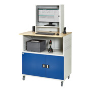 Rau Computer-Tisch mit Monitorengehäuse mobil BxTxH 1100x800x1100/1810mm-4