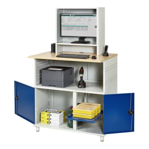 Rau Computer-Tisch mit Monitorengehäuse stationär BxTxH 1100x800x1100/1810mm