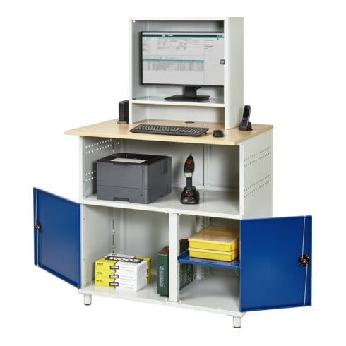 Rau Computer-Tisch mit Monitorengehäuse stationär BxTxH 1100x800x1100/1810mm