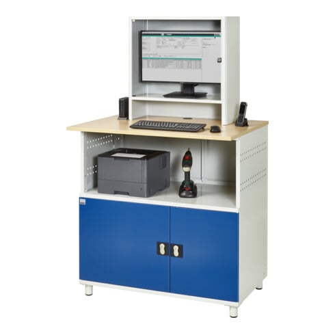 Rau Computer-Tisch mit Monitorengehäuse stationär BxTxH 1100x800x1100/1810mm