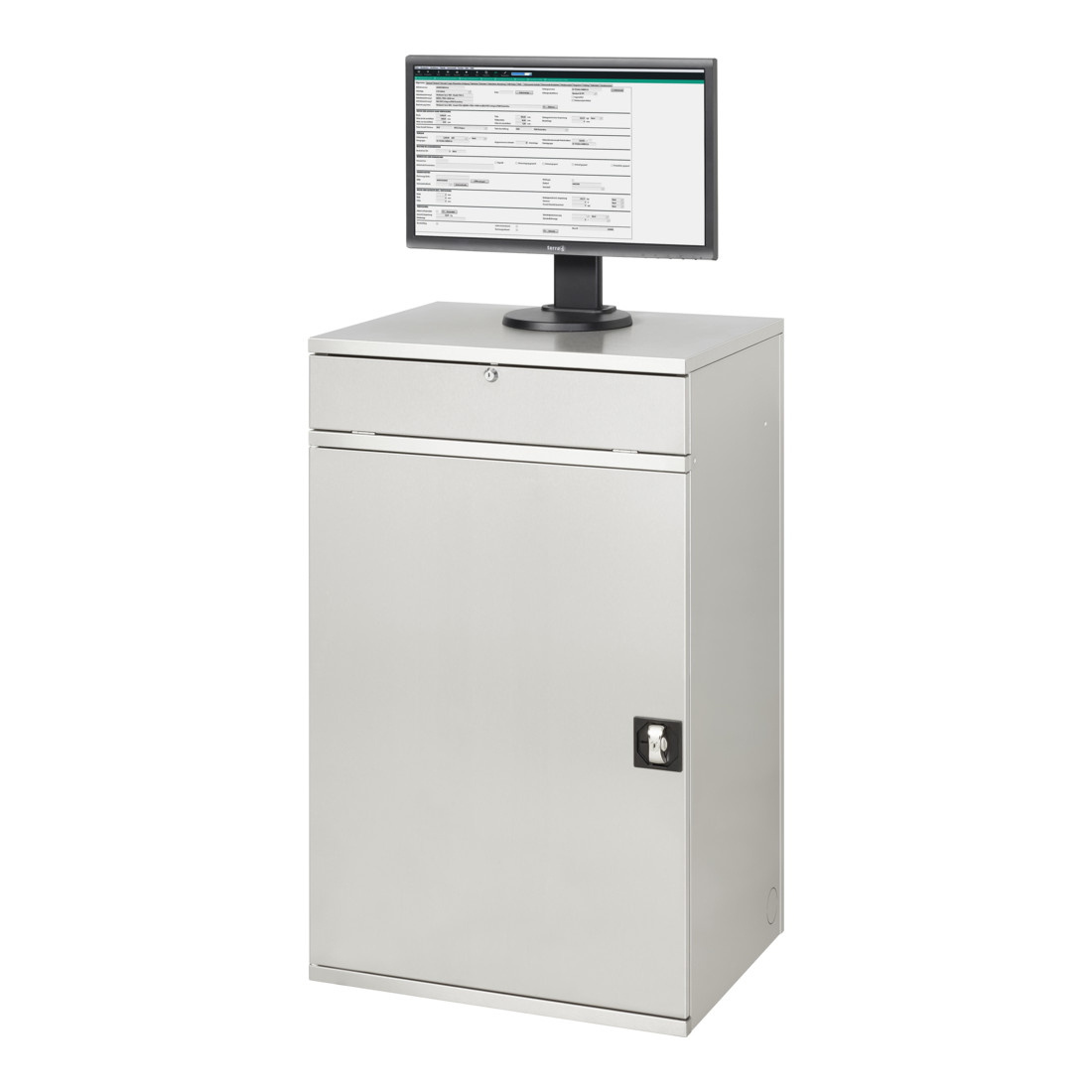 Rau Edelstahl-Computer-Schrank M60 520 mm