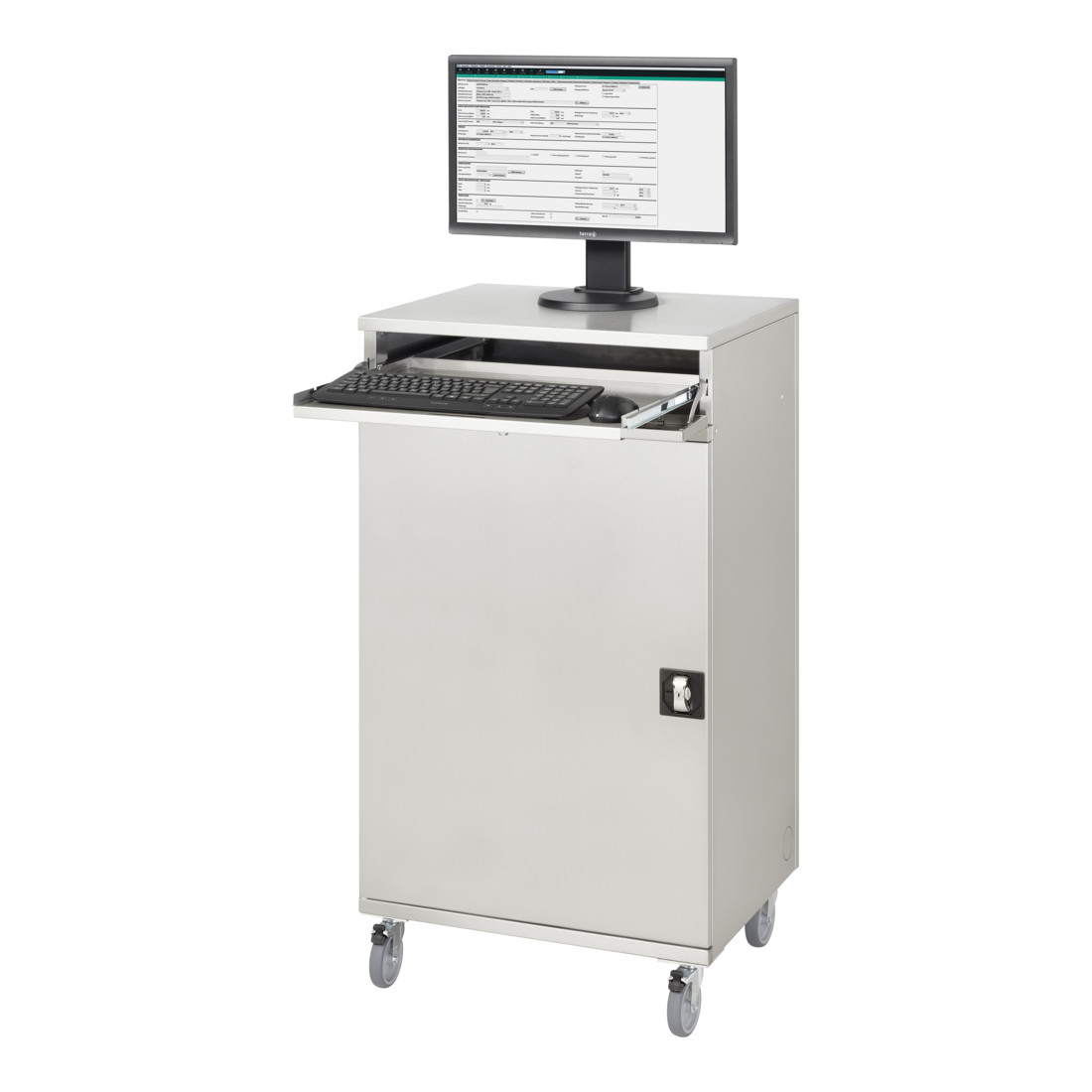 Rau Edelstahl-Computer-Schrank M65 520 mm