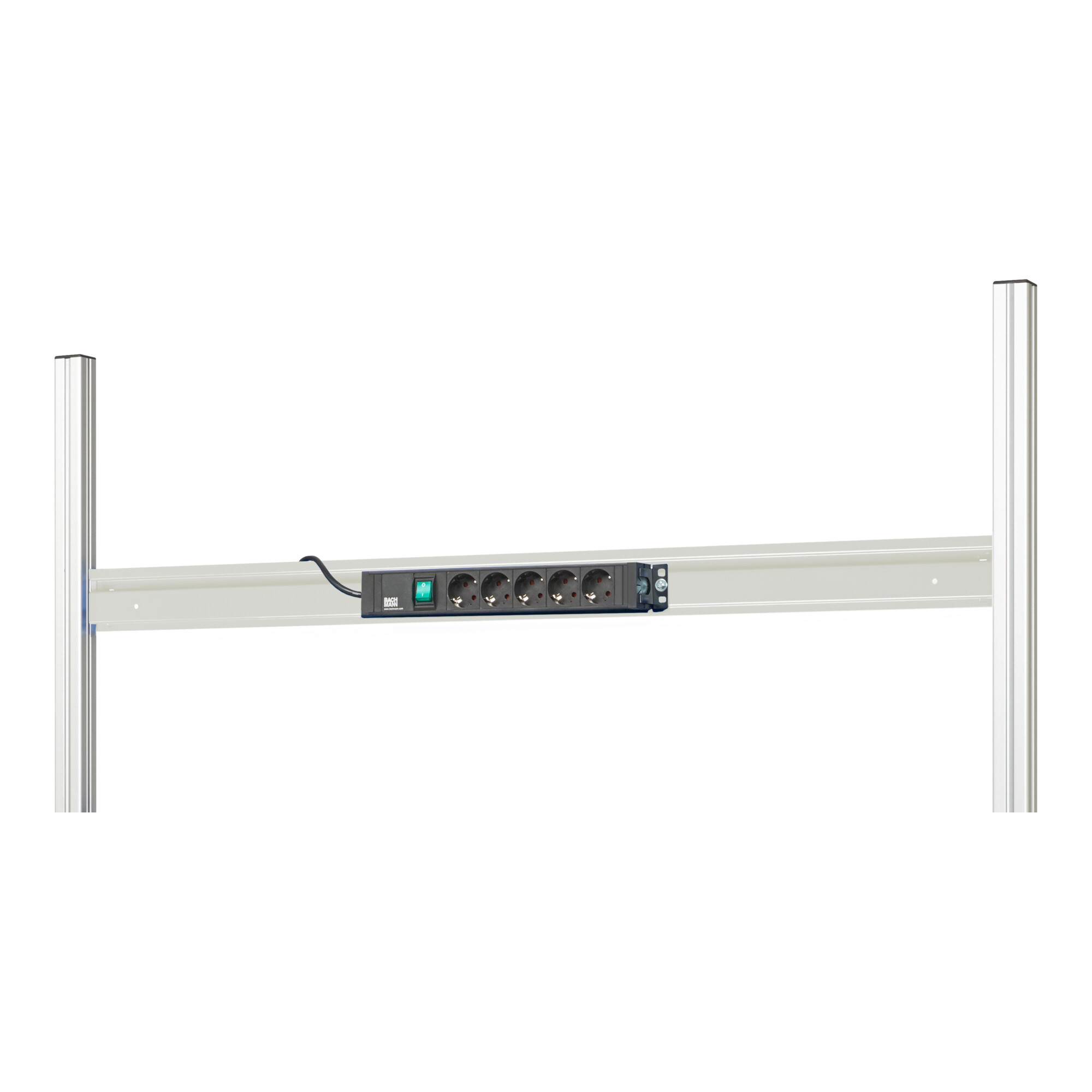 Rau Energieleiste mit Halteschiene, B1500xT85xH80mm, RAL7035