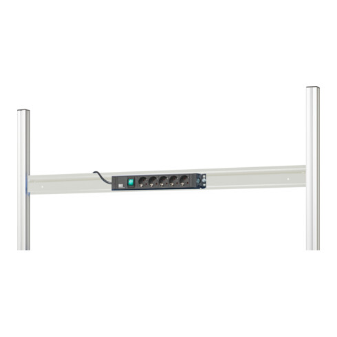 Rau Energieleiste mit Halteschiene Serie E, B1500xT85xH80mm, RAL7035