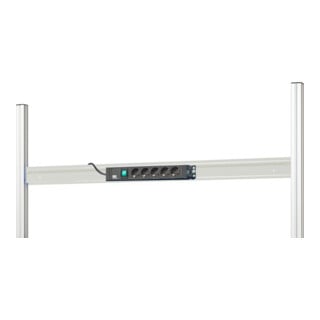 Rau Energieleiste mit Halteschiene Serie E, B1800xT85xH80mm, RAL7035