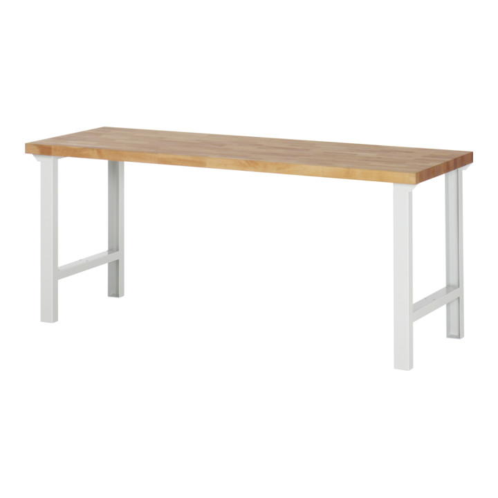 Rau Werkbank Modell 7000 BxTxH 2000x900x840mm + Rau System-Aufbau Komplettset 04, für Produktbreite 2000 mm, RAL7035/RAL7035