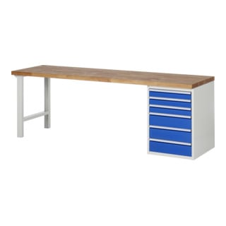 Rau établi modèle 7515 avec 6 tiroirs LxPxH 2500x900x840mm