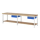Rau Établi réglable en hauteur 8001A7, L3000xP700xH840-1040mm, 2x tiroirs-TA