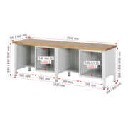 Rau Établi 8452A2, H840-1040mm réglable en hauteur, 6 tiroirs-TA-2