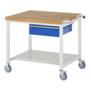 Rau Fahrbare Werkbank 8001, T900xH880mm, Ablageboden-MT, 1x Schublade-TA