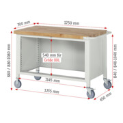 Rau Fahrbare Werkbank 8357, T700xH880mm, 3x Schublade-TA-5