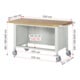 Rau Fahrbare Werkbank 8357, B1500xT700xH880mm, 3x Schublade-TA