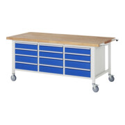 Rau Fahrbare Werkbank 8579, B2000xH880mm, 12x Schublade-TA