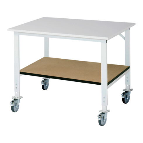 Rau Fahrbarer Arbeitstisch (HV) Tom KM-01, B1250xT1000xH910-1230mm, M-Platte-22mm