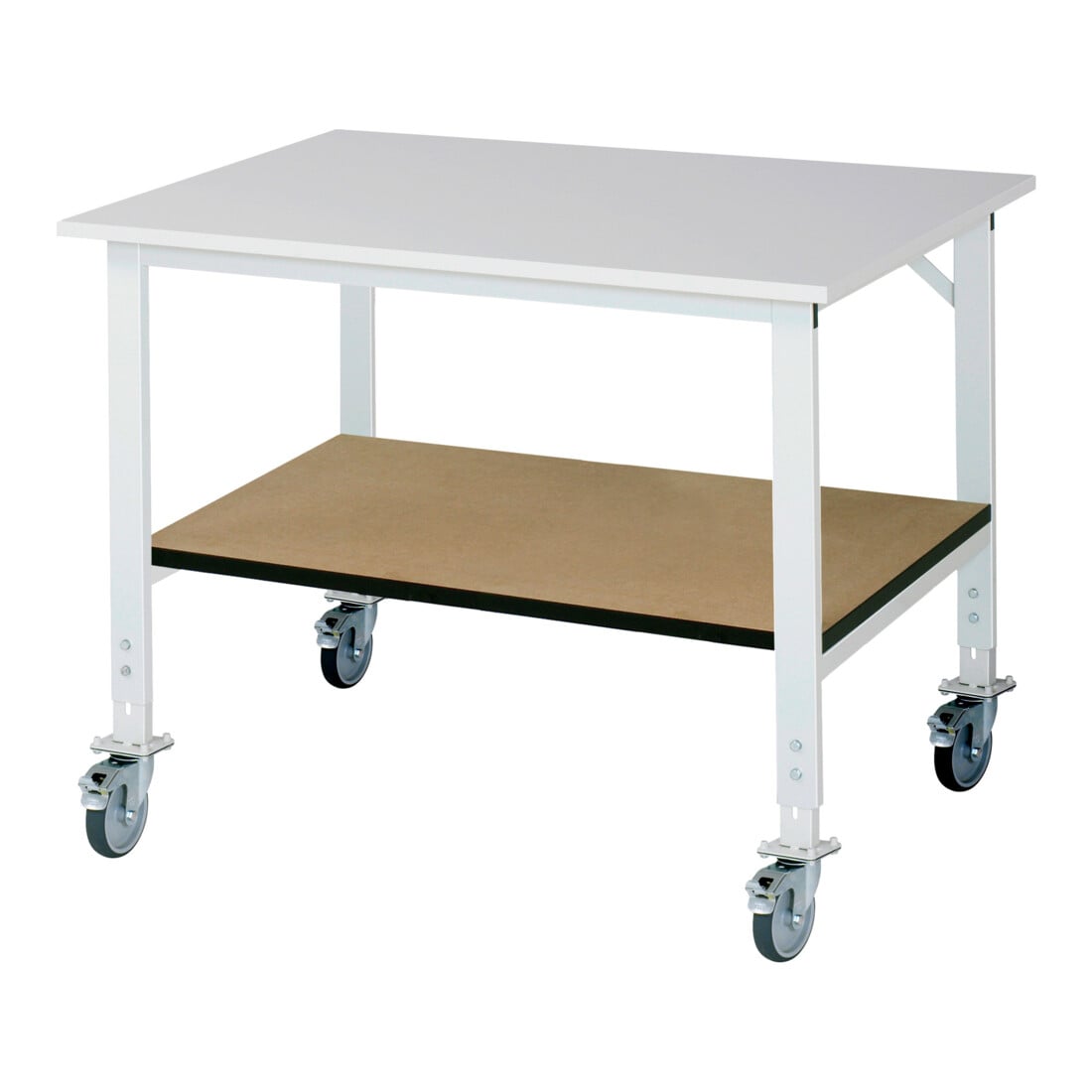 Rau Fahrbarer Arbeitstisch (HV) Tom KM-01, B1250xT1000xH910-1230mm, M-Platte-22mm