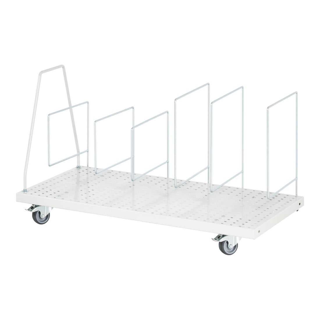 Rau Kartonagenmagazin, fahrbar, B1500(1415)xT650xH615mm, RAL7035