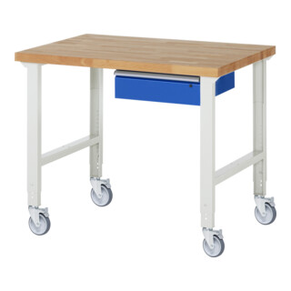 Rau Mobiele Werkbank in hoogte verstelbaar 7001A1, B1250xD900xH950-1000mm